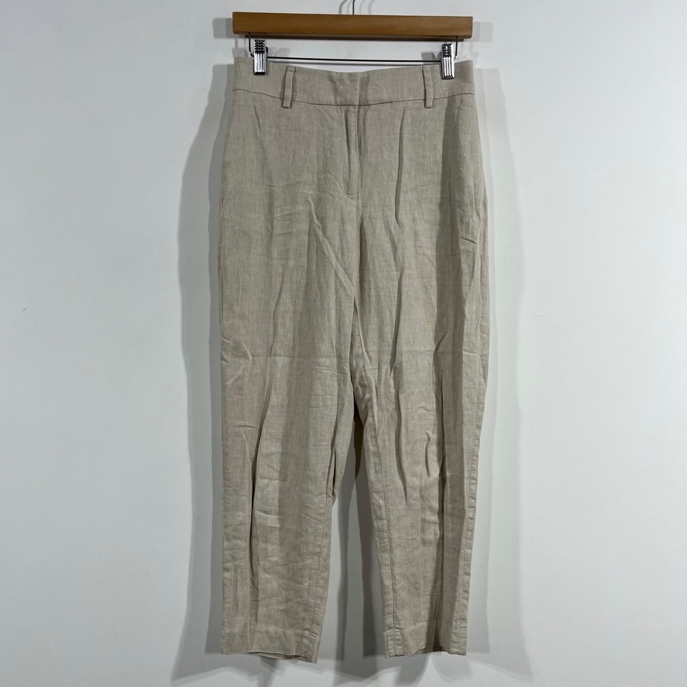 HM Coastal Resort Euro Summer Linen Tapered Pants Old Money Minimalist Womens 4